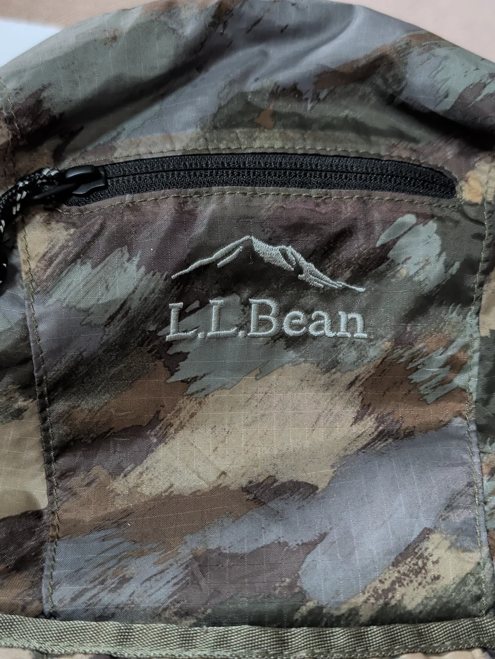 L. L. Bean, Stowaway, Camo Backpack.